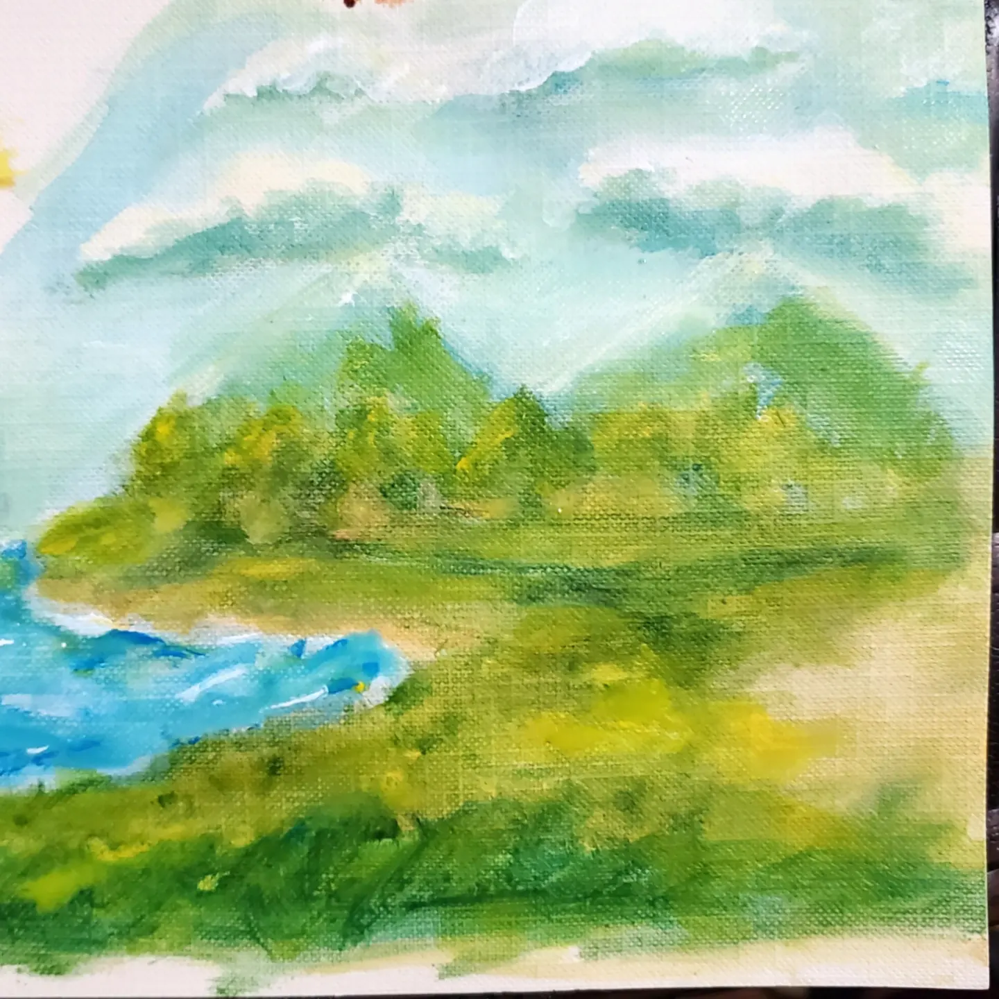 Acrylic landscape painting practice
