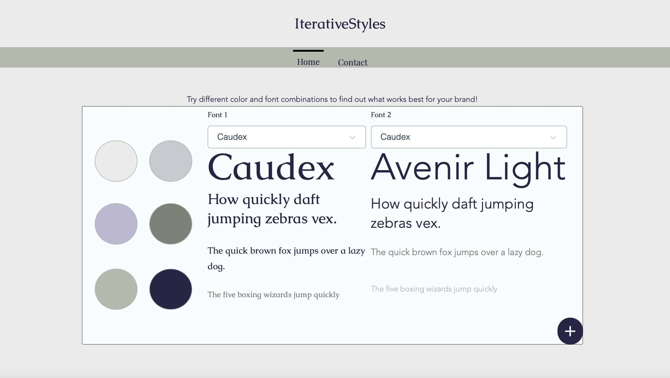 The first half of the Wix design mockup for IterativeStyles