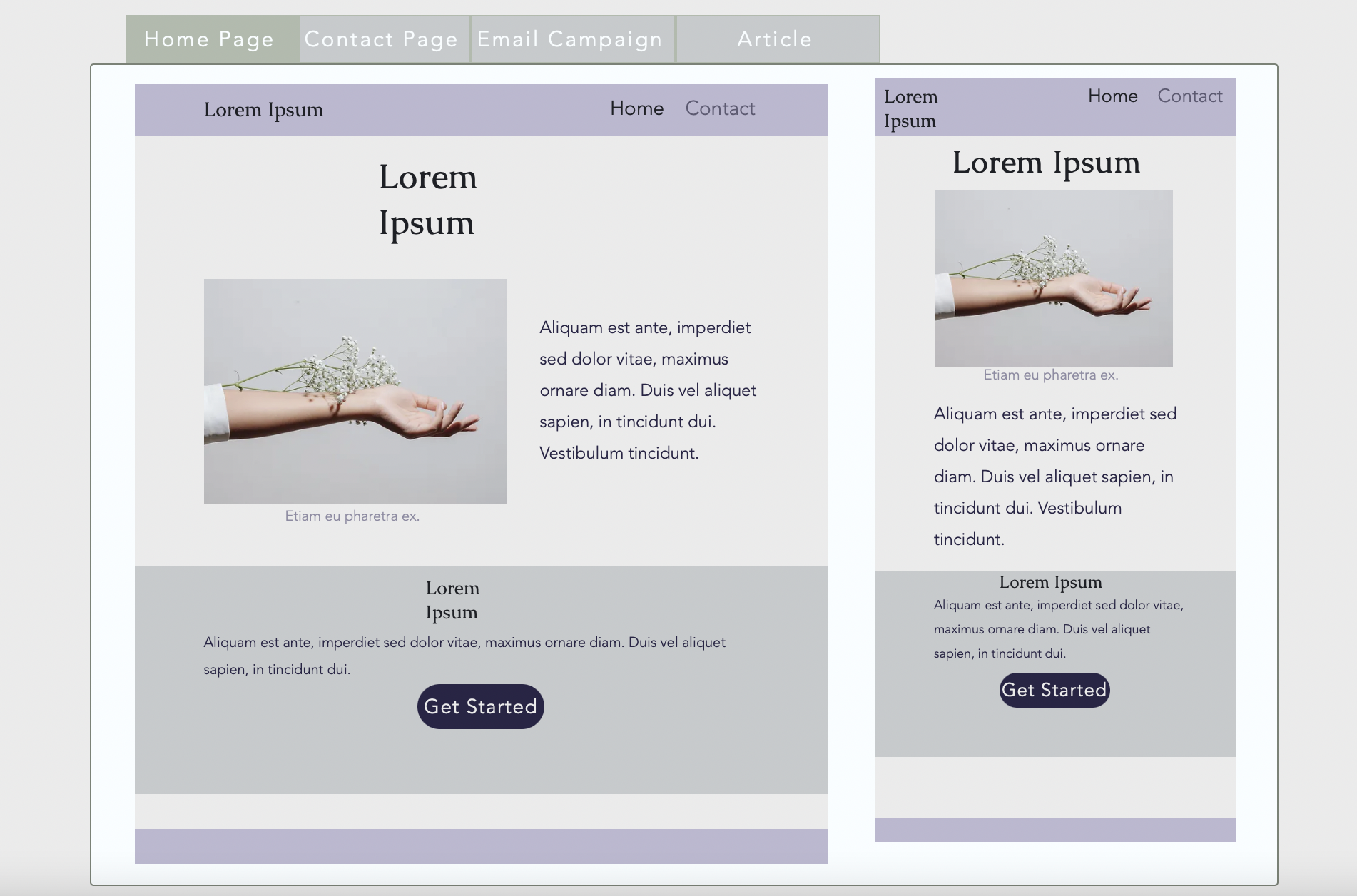 The second half of the Wix design mockup for IterativeStyles