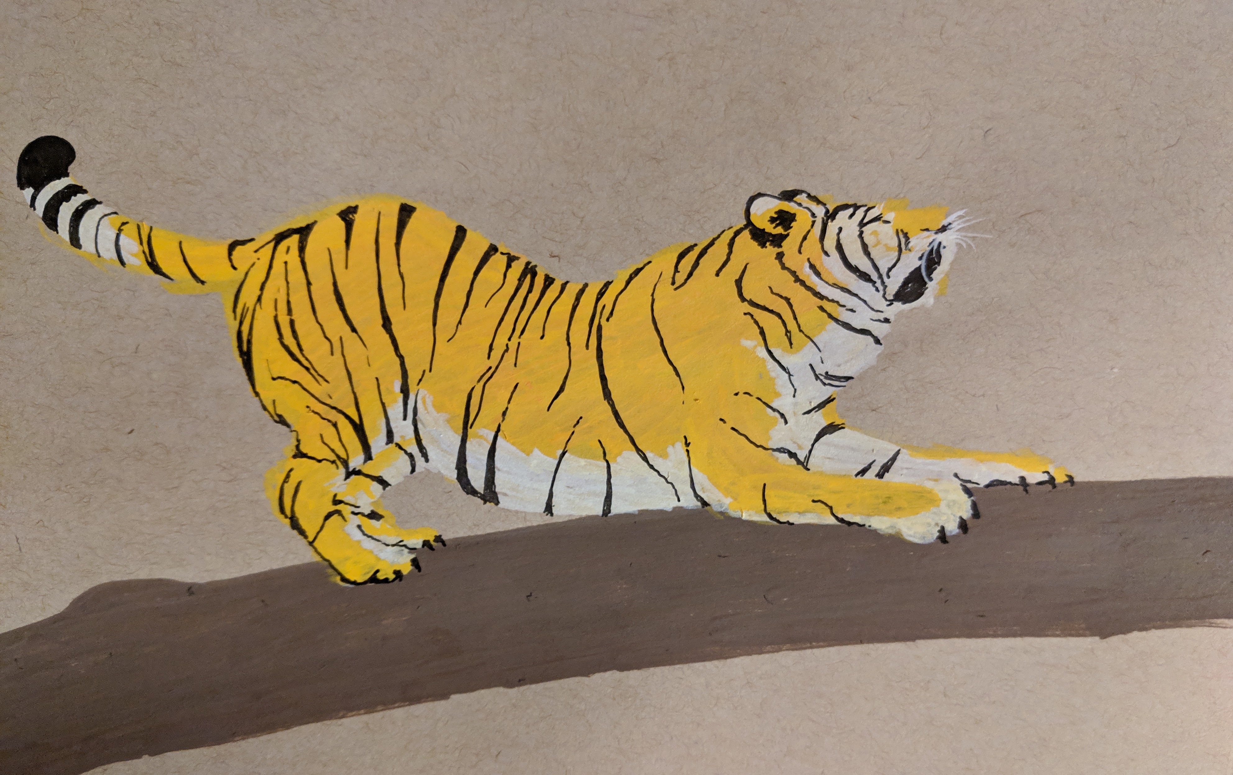 Paint marker drawing of a tiger